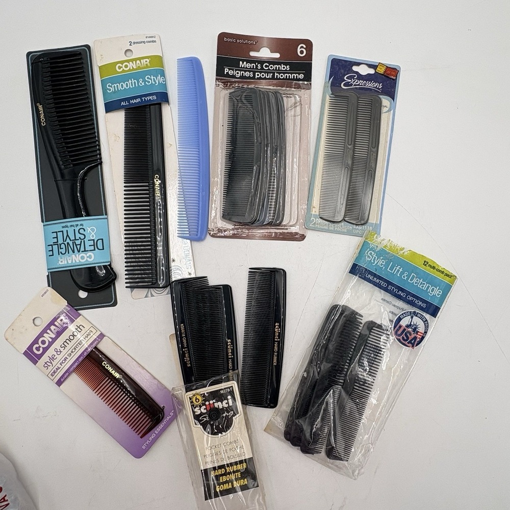 Vintage 90s Y2K Comb Lot Conair Scunci Mens Grooming NOS USA
